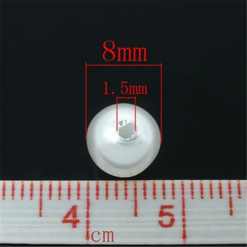 DoreenBeads 300 Ks imitácie perál Okrúhle Korálky 8 mm Dia.(B05240), yiwu