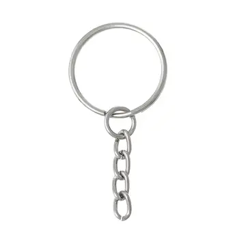 DoreenBeads kľúčenky & Key Krúžky Kruhu matnej striebornej farbe 4.8 cm x 23.0 mm,50 Ks