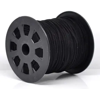 DoreenBeads Maloobchod Black Velvet Kábel pre Náhrdelník 2,5 mm široký,predala za balenie 1Roll(95M)