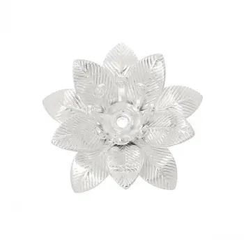 DoreenBeads Medi Perličiek Čiapky Kvet strieborná farba(Fit 4 mm Korálky)16 mm x 15 mm,Otvor:Cca 1.1 mm,20PCs