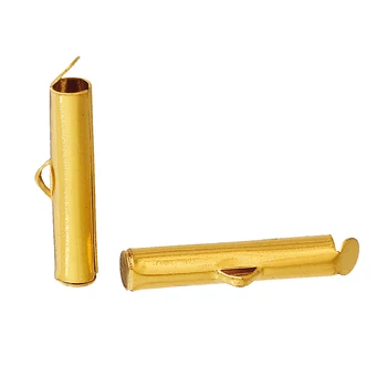 DoreenBeads Náhrdelník Kábel Konci Tipy Rúry Zlatá farba 24 mm(1
