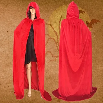 Dospelá Čarodejnica Dlho star wars plášť Červená Čierna Halloween dieťa Peleríny Kapucňou a Plášte Halloween Kostýmy pre Ženy Muži