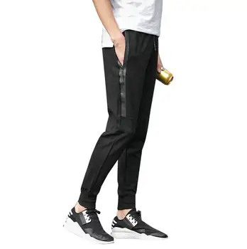 Dospievajúci jar a v lete čierne elastické kapely mens príležitostných nohavice slim nohavice mužov skinny nohavice kórejčinu plus veľkosť M - 3XL 4XL 5XL
