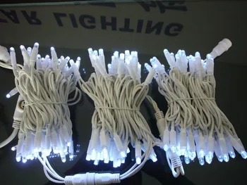 Dovolenka Dekorácie Vianočné Rozšíriteľný Svetlo String Gumy Kábel pre Vonkajšie Použitie 10m 100 Ks LED Teplá Biela