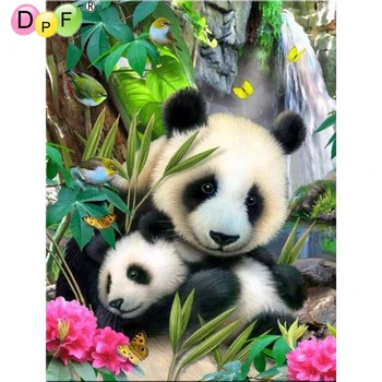 DPF Zvieratá matka lásky mozaiky remesiel diy diamond maľovanie cross stitch panda živice kamienkami plné námestie diamond výšivky
