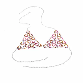 Drahokamu reťaze náhrdelník ženy Sparke Drahokamu Podprsenka luxusné bralette vyhlásenie náhrdelník 2017 letné šperky