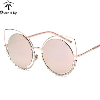DRESSUUP Nové Luxusné slnečné Okuliare Ženy Značky Dizajnér Cat Eye Diamon Gafas Retro Slnečné Okuliare Oculos Lentes De Sol Mujer