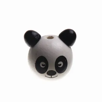 Drevené Korálky 3D Panda 5 ks Smajlík Cumlík Klip Deti Hračka DIY Náramky Šperky