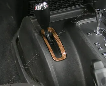 Drevené Zrna ABS Auto Radenie Okno Panel Prenos Prípade Rám Orezania Nálepky vhodné na Jeep Wrangler 2011-2017 Auto Styling