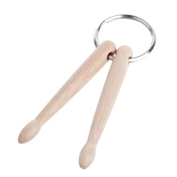 Drevo Dolné Časti Stehien Bicie Kľúčenke Reťazca Keyrings Mini Bubon Palice Keychain