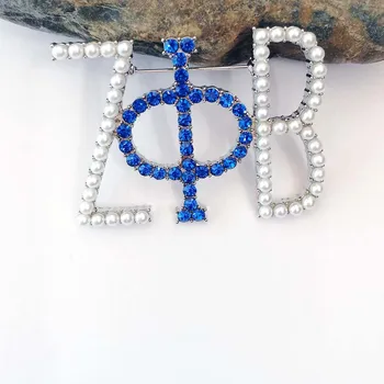 Drop nakupovanie Božskej 9 ZETA PHI BETA ZPB perla s krištáľovo Klopě Pin Šperky pre sestru darček