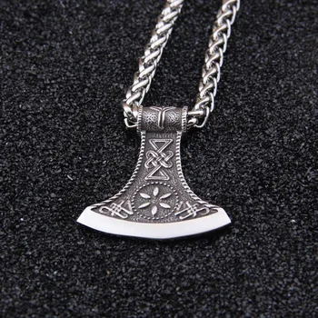 Dropshiping nový príchod nehrdzavejúcej ocele Viking Sekera rune prívesok náhrdelník mužov darček