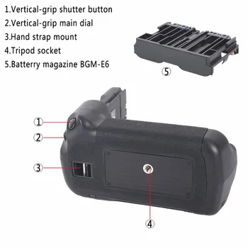 DSTE Multi-Power Vertikálne Battery Grip pre CANON 5D Mark II 5D2 Fotoaparát Batérie Rukoväti Držiak na Diaľkové Ovládanie S 2 KS LP-E6 N