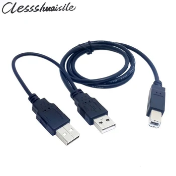 Dual Samec na USB 2.0 Štandard-B Samec Y Kábla 80 cm pre Tlačiarne & Skener & Externého Pevného Disku