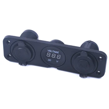 Dual USB Auto, Motocykel zapaĺovač Auto Nabíjačka, LED Digitálny Displej Digitálny Voltmeter 12V Elektrické Napätie Meter