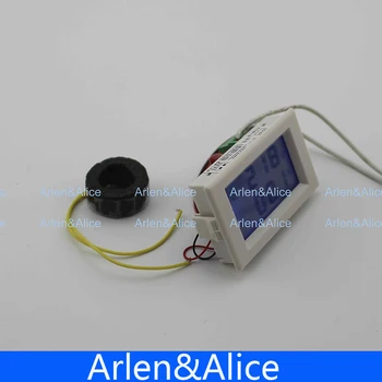 Duálny LCD displej Napätie a prúd meter modré podsvietenie panela voltmeter ammeter rozsah AC 200-450V 0-99.9 biela