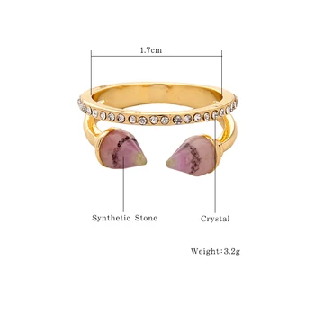 Dve Vrstvy Crystal Syntetický Kameň Krúžok pre Ženy, Modré, Ružové a v Pohode Prst Prsteň Značky Príslušenstvo Šperky