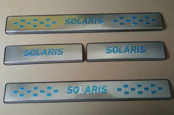 Dvere, parapetné dosky,šúchať doska prah pre Hyundai Solaris 2012-, z nehrdzavejúcej ocele,auto príslušenstvo
