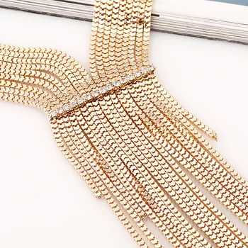Dvojitá 2017 módnej značky dlhú Multi layer strapce golier choker vintage náhrdelník crystal vyhlásenie náhrdelník ženy Šperky