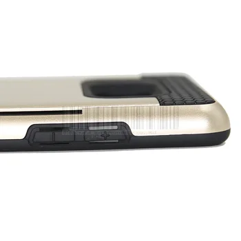 Dvojitá Vrstva Shockproof Ochranné PC+Gumy Hybrid Brnenie Prípade Držiteľa Karty Vrecku Kryt Pre Samsung Galaxy Note 7/Poznámka FE 2017