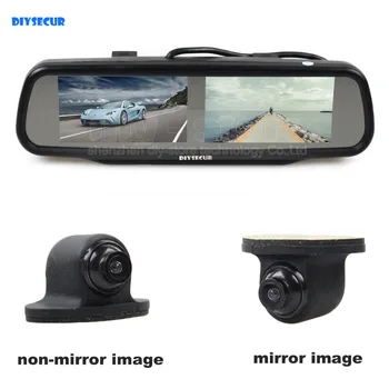 Dvojitý Displej 4.3 palcový TFT LCD displej Spätné Auto Zrkadlo Monitor + Auto parkovacia Kamera pre Zadné/ Predné / Bočné Pohľad Kamery