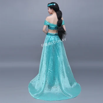 Dámske dospelých dámy jasmine kostým kreslená postavička cosplay princezná svetlo modrá Princezná Jasmine cosplay Aladdin cosplay