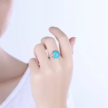 Dámske Kolo Modrý kameň krúžok vysokej módy strieborný prsteň exkluzívny prsteň R2059
