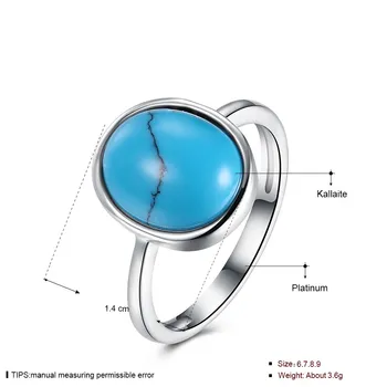 Dámske Kolo Modrý kameň krúžok vysokej módy strieborný prsteň exkluzívny prsteň R2059
