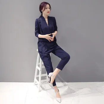 Dámske odevy 2018 jar a v lete ženy slim slim kórejská verzia dvojdielne bežné veľká móda Siamské nohavice