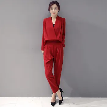 Dámske odevy 2018 jar a v lete ženy slim slim kórejská verzia dvojdielne bežné veľká móda Siamské nohavice
