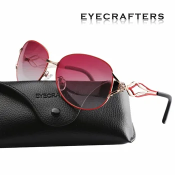 Dámske slnečné Okuliare Polarizované Retro Vintage Módy Dámy Zrkadlové Okuliare Odtiene 163Red Eyecrafters Ženy, Luxusné Značky Dizajnér