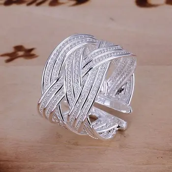 Dámske strieborné pozlátené prstene zásnubné veľkoobchod svadobné Svadobné šperky Veľké Web Krúžok-Otvorené snubné prstene GY-AR235