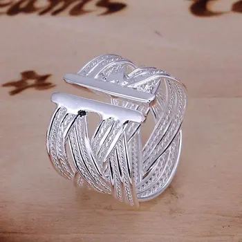 Dámske strieborné pozlátené prstene zásnubné veľkoobchod svadobné Svadobné šperky Veľké Web Krúžok-Otvorené snubné prstene GY-AR235