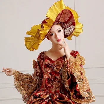 Dámy Stredoveké Renesančné Viktoriánskej Šaty Červené Zlato Maškaráda Kostýmy Kráľovná guľové Šaty Pre Dámy S-5XL