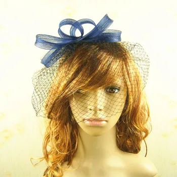 Dámy ženy gázy závoj fascinators kvet sinamay klobúky ženy, svadobné doplnky do vlasov elegantný fascinators svadobné party & preteky