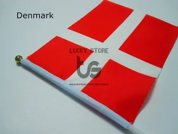 Dánsko dánske Zástavy doprava zadarmo Rukou máva Vlajkou 10pcs/set Národnou Vlajkou dánska 14*21 cm