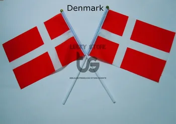 Dánsko dánske Zástavy doprava zadarmo Rukou máva Vlajkou 10pcs/set Národnou Vlajkou dánska 14*21 cm