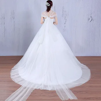 E JUE SHUNG Bieleho Tylu Milú, plesové Šaty Lacné Svadobné Šaty 2017 Čipky Späť Svadobné Šaty vestidos de novia