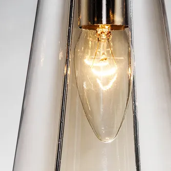E14 LED 3lights Sklo crystal visiace lampy dlho Kužeľ prívesok lampa šachta Knižnica štúdio umenia dekoratívne osvetlenie Svietidlo