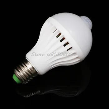 E27 5W/7W/9W LED PIR Senzor, Auto Energeticky Úsporné Svetlo, Žiarovka Infračervené #K4U3X#