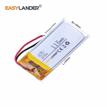 Easylander 291634 3,7 V 115mAh Nabíjateľná li-Polymér Batéria Pre bluetooth headset mp3 reproduktor ipod nano6 nano 6 6. A1366