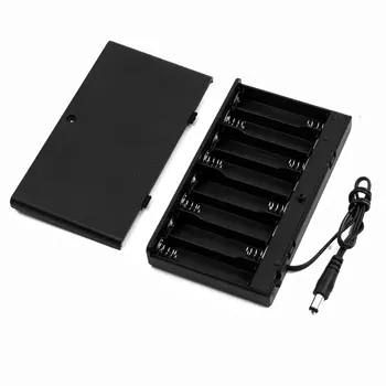 EDT-2.1x5.5mm Konektor Batérie Prípade Box w Kryt pre 8 x 1,5 V AA Batérie