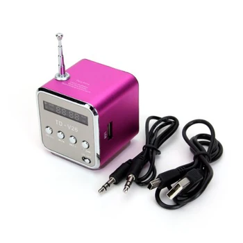 EDT-TD-V26 Prenosný Mini Digital Reproduktor s Micro SD / TF / USB /FM (Ružové)