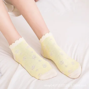 [EIOISAPRA]Jar/Leto Nový Produkt Čistý Farbu Oka Tenké Bavlnené Ponožky Čerstvé Čipky Candy Farby, Módne Ultratenké Krátke Ponožky