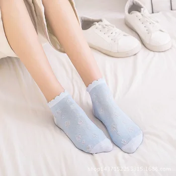 [EIOISAPRA]Jar/Leto Nový Produkt Čistý Farbu Oka Tenké Bavlnené Ponožky Čerstvé Čipky Candy Farby, Módne Ultratenké Krátke Ponožky