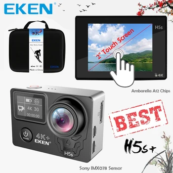 EKEN H5s Plus 4K+ Dotknite sa Obrazovky Fotoaparátu Ambarella A12 Chipset 4K 30fps EIS Stabilizácia Obrazu Nepremokavé Wifi Sony Snímač Fotoaparátu