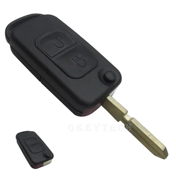 EKIY 2 tlačidlá Flip Skladací kľúč shell 4 trať Auto Tlačidlo púzdro Vstup Vzdialenej Tlačidlo Kryt Pre Benz Mercedes C E S Kľúčom Shell