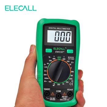 ELECALL 3 1/2 Multimeter EM33D+ AC/DC 600V Zelený Ochranný Kryt, Podsvietenie Údaje Podržte Napätie Batérie Tester Ochrana proti Preťaženiu