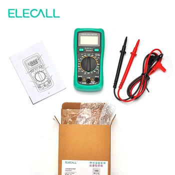 ELECALL 3 1/2 Multimeter EM33D+ AC/DC 600V Zelený Ochranný Kryt, Podsvietenie Údaje Podržte Napätie Batérie Tester Ochrana proti Preťaženiu