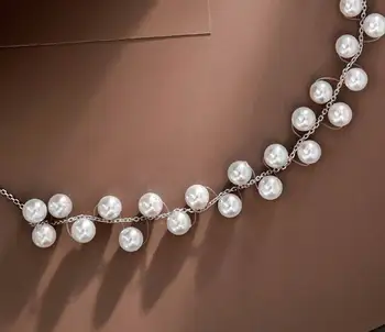 Elegantné Dvojité Vrstva Simulované Pearl Choker Náhrdelník Ženy Jednoduché Módne Šperky Roztomilý Darček Bijoux